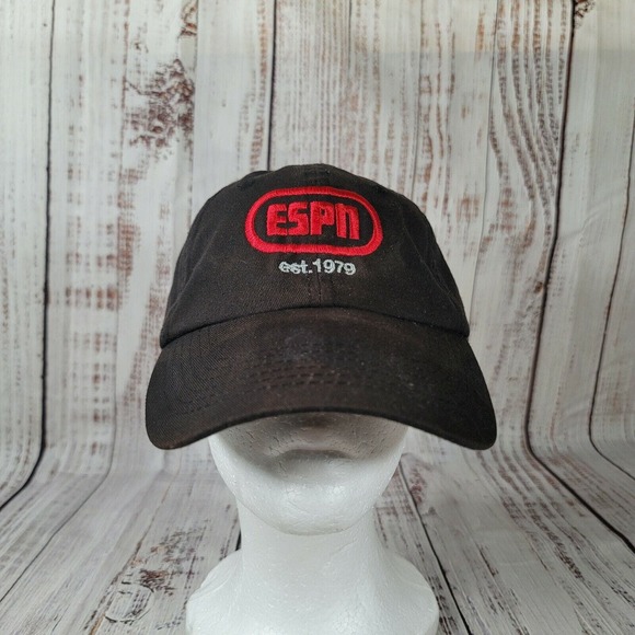 Vintage Espn‎ Est. 1979 Red Black Baseball Cap Hat - Picture 1 of 8